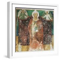 St. Alexander Pope, 13th Century Fresco, Basilica of San Pelino or Valvense-null-Framed Giclee Print