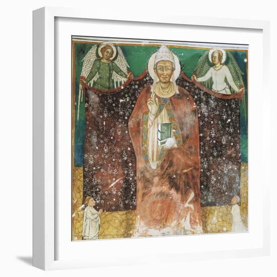 St. Alexander Pope, 13th Century Fresco, Basilica of San Pelino or Valvense-null-Framed Giclee Print