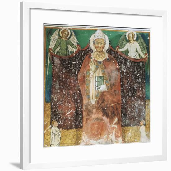 St. Alexander Pope, 13th Century Fresco, Basilica of San Pelino or Valvense-null-Framed Giclee Print