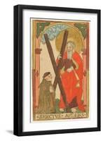 St. Andrew with a Monk, C.1500-null-Framed Giclee Print