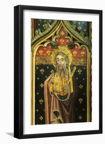 St. Andrew with Satire Cross, Detail of the Rood Screen, St. Agnes Church, Cawston, Norfolk, Uk-null-Framed Giclee Print