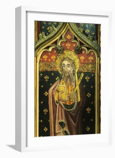 St. Andrew with Satire Cross, Detail of the Rood Screen, St. Agnes Church, Cawston, Norfolk, Uk-null-Framed Giclee Print
