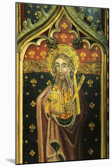 St. Andrew with Satire Cross, Detail of the Rood Screen, St. Agnes Church, Cawston, Norfolk, Uk-null-Mounted Giclee Print