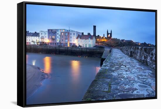 St. Andrews Harbour before Dawn, Fife, Scotland, United Kingdom, Europe-Mark-Framed Stretched Canvas