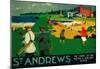 St. Andrews Vintage Poster - Europe-null-Mounted Poster
