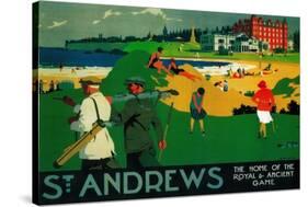 St. Andrews Vintage Poster - Europe-Lantern Press-Stretched Canvas