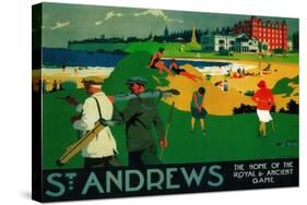 St. Andrews Vintage Poster - Europe-Lantern Press-Stretched Canvas