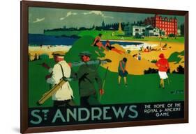 St. Andrews Vintage Poster - Europe-Lantern Press-Framed Art Print