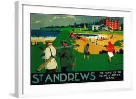 St. Andrews Vintage Poster - Europe-Lantern Press-Framed Art Print