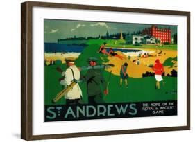 St. Andrews Vintage Poster - Europe-Lantern Press-Framed Art Print