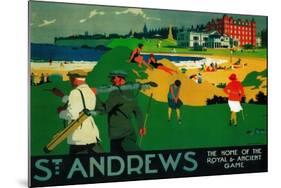 St. Andrews Vintage Poster - Europe-Lantern Press-Mounted Art Print