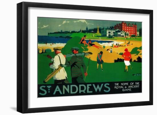 St. Andrews Vintage Poster - Europe-Lantern Press-Framed Art Print