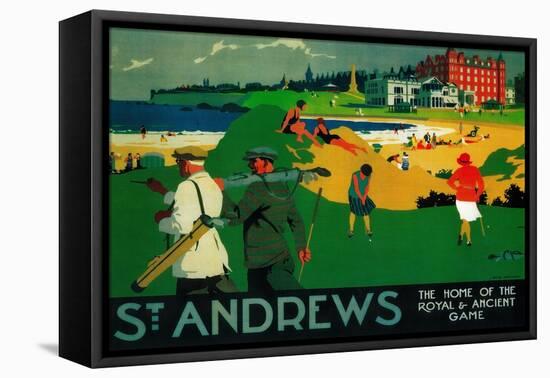 St. Andrews Vintage Poster - Europe-Lantern Press-Framed Stretched Canvas