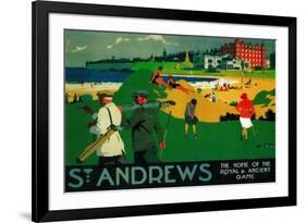 St. Andrews Vintage Poster - Europe-Lantern Press-Framed Art Print