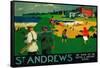 St. Andrews Vintage Poster - Europe-Lantern Press-Framed Stretched Canvas