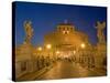 St. Angelo Castle and St. Angelo Bridge, Rome, Lazio, Italy-Marco Cristofori-Stretched Canvas