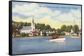 St. Ann's Church, Mackinac Island, Michigan-null-Framed Stretched Canvas