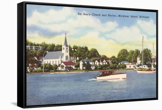 St. Ann's Church, Mackinac Island, Michigan-null-Framed Stretched Canvas