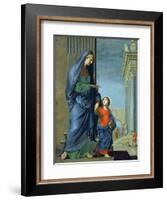 St. Anne Leading the Virgin to the Temple, c.1635-45-Jacques Stella-Framed Giclee Print