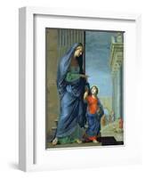 St. Anne Leading the Virgin to the Temple, c.1635-45-Jacques Stella-Framed Giclee Print