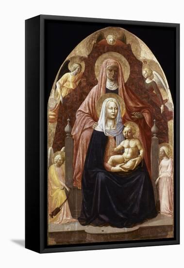 St. Anne, Madonna & Child.-Masaccio-Framed Stretched Canvas