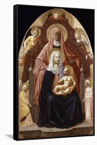 St. Anne, Madonna & Child.-Masaccio-Framed Stretched Canvas