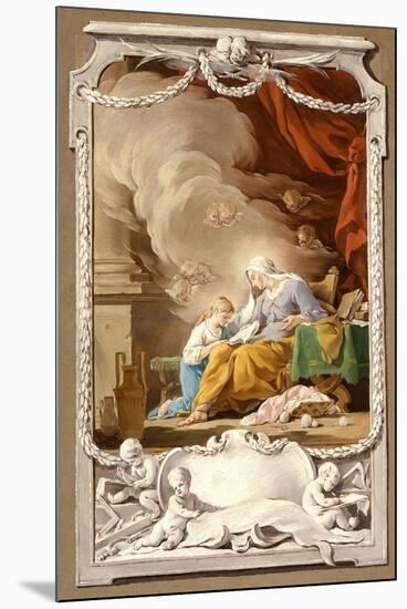 St Anne Revealing to the Virgin the Prophecy of Isaiah, c.1749-Noel Halle-Mounted Giclee Print