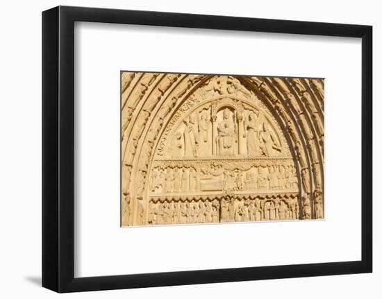 St. Anne's gate tympanum, west front, Notre Dame Cathedral, France-Godong-Framed Photographic Print