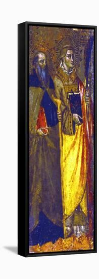 St Anthony Abbot and a Martyr, C1355-C1390-null-Framed Stretched Canvas