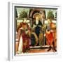 St Anthony Abbot on Throne Surrounded by Saints Leonardo and Giuliano-Domenico Ghirlandaio-Framed Giclee Print