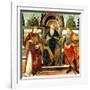 St Anthony Abbot on Throne Surrounded by Saints Leonardo and Giuliano-Domenico Ghirlandaio-Framed Giclee Print