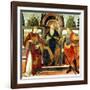 St Anthony Abbot on Throne Surrounded by Saints Leonardo and Giuliano-Domenico Ghirlandaio-Framed Giclee Print