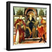 St Anthony Abbot on Throne Surrounded by Saints Leonardo and Giuliano-Domenico Ghirlandaio-Framed Giclee Print