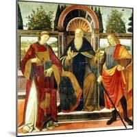 St Anthony Abbot on Throne Surrounded by Saints Leonardo and Giuliano-Domenico Ghirlandaio-Mounted Giclee Print