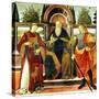 St Anthony Abbot on Throne Surrounded by Saints Leonardo and Giuliano-Domenico Ghirlandaio-Stretched Canvas