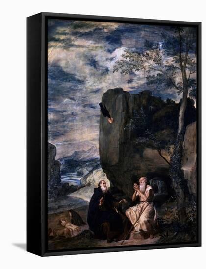 St Anthony and St Paul, the Hermit, 1645-Diego Velazquez-Framed Stretched Canvas