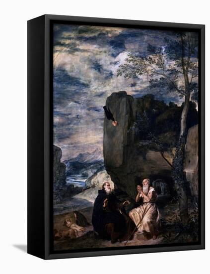 St Anthony and St Paul, the Hermit, 1645-Diego Velazquez-Framed Stretched Canvas