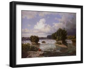 St. Anthony Falls as it Appeared in 1848, 1855-Henry Lewis-Framed Giclee Print