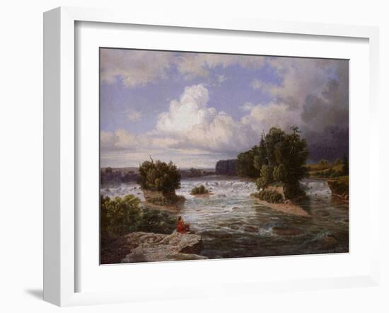 St. Anthony Falls as it Appeared in 1848, 1855-Henry Lewis-Framed Giclee Print