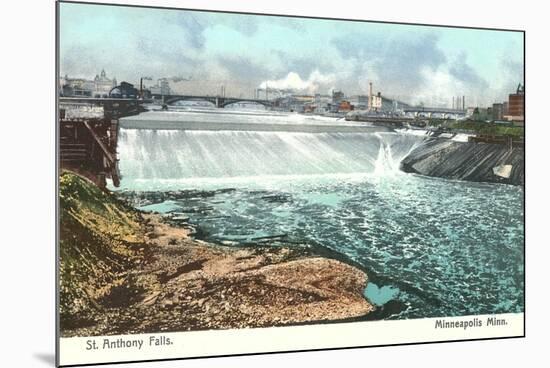 St. Anthony Falls, Minneapolis, Minnesota-null-Mounted Premium Giclee Print