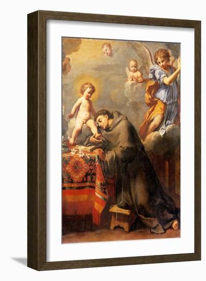 St. Anthony of Padua Adoring the Infant Christ-Elisabetta Sirani-Framed Art Print