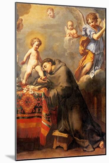 St. Anthony of Padua Adoring the Infant Christ-Elisabetta Sirani-Mounted Art Print