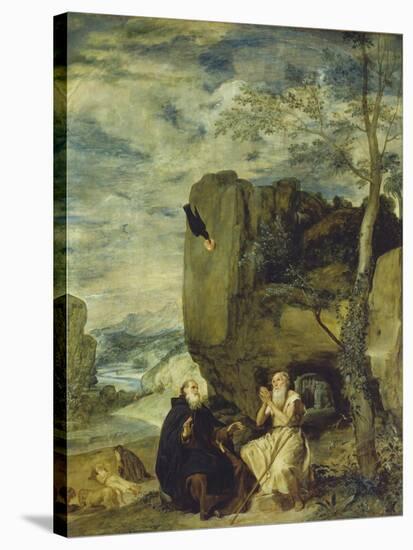 St, Anthony the Abbot and St, Paul the First Hermit, Ca. 1642-Diego Velazquez-Stretched Canvas