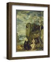 St, Anthony the Abbot and St, Paul the First Hermit, Ca. 1642-Diego Velazquez-Framed Giclee Print