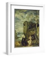 St, Anthony the Abbot and St, Paul the First Hermit, Ca. 1642-Diego Velazquez-Framed Giclee Print