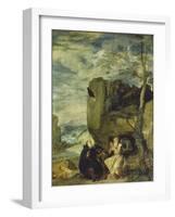 St, Anthony the Abbot and St, Paul the First Hermit, Ca. 1642-Diego Velazquez-Framed Giclee Print