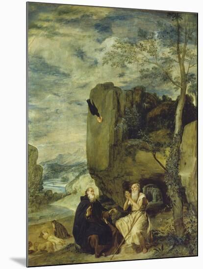 St, Anthony the Abbot and St, Paul the First Hermit, Ca. 1642-Diego Velazquez-Mounted Giclee Print