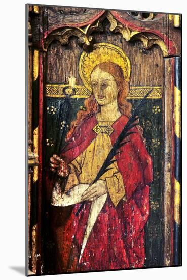 St Apollonia, Detail of the Rood Screen, St Catherine's Church, Ludham, Norfolk, Uk-null-Mounted Giclee Print