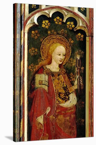 St. Apollonia, Holding a Pair of Pincers and a Tooth, Detail of the Rood Screen, St. Michael's…-null-Stretched Canvas