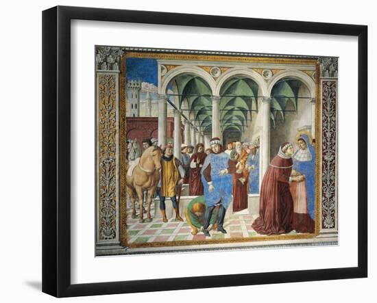 St. Augustine Arriving in Milan, Detail from Stories of St. Augustine, 1465-Benozzo Gozzoli-Framed Giclee Print